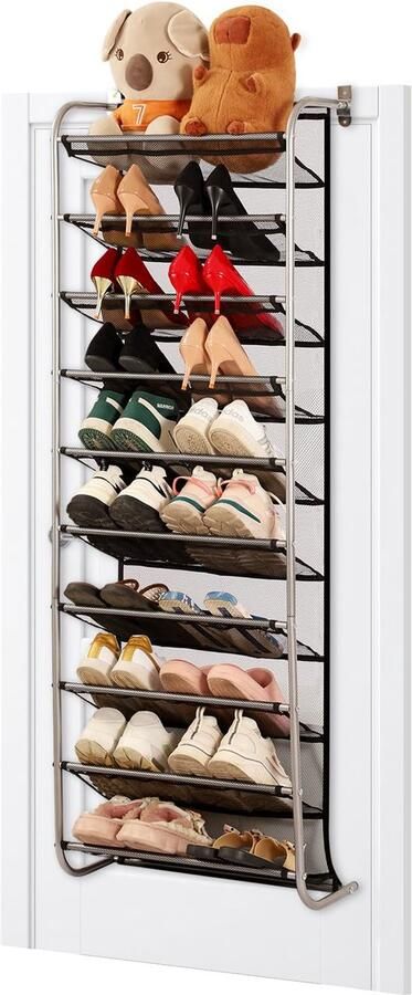 Stunq Ruimtebesparend 10-laags hangend schoenenrek voor deur of muur montage