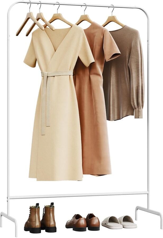 Stunq Ruimtebesparend wit metalen kledingrek met stevig ontwerp voor dagelijks gebruik