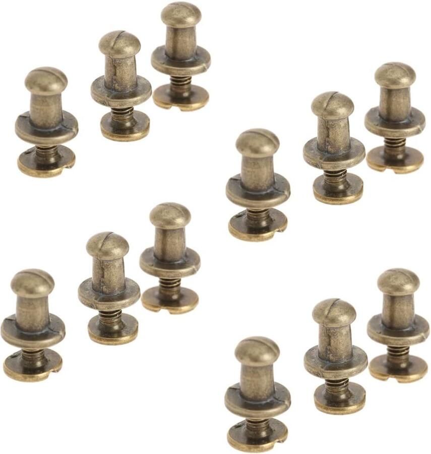 Stunq Set van 12 antieke messing meubelknoppen voor sieradendozen en kasten