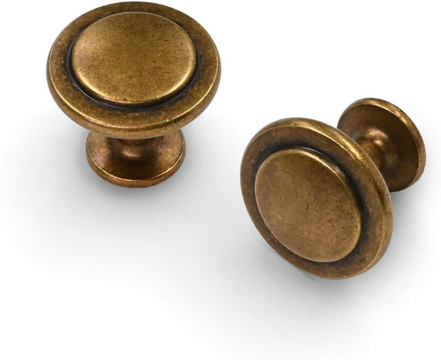 Stunq Set van 12 antieke messing meubelknoppen voor toepassingen