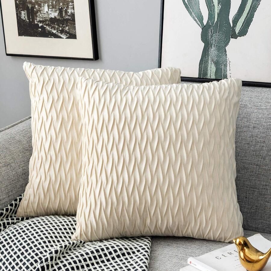 Stunq Set van 2 zachte fluwelen kussenhoezen voor bank en slaapkamer decoratie