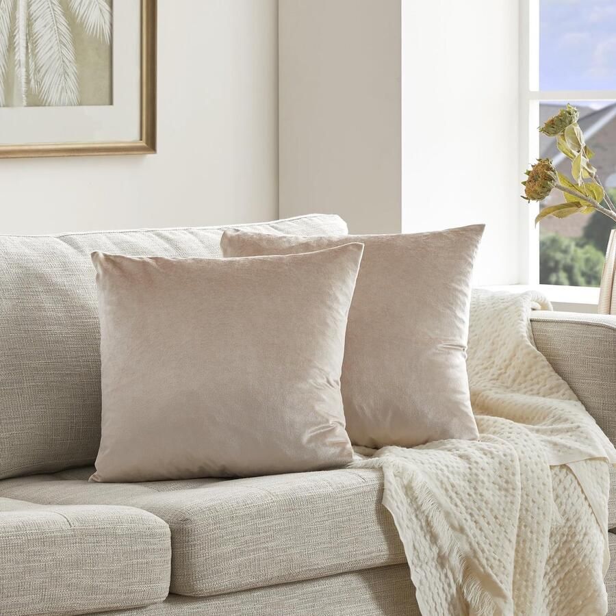 Stunq Set van 2 zachte fluwelen kussenhoezen voor bank slaapkamer of auto