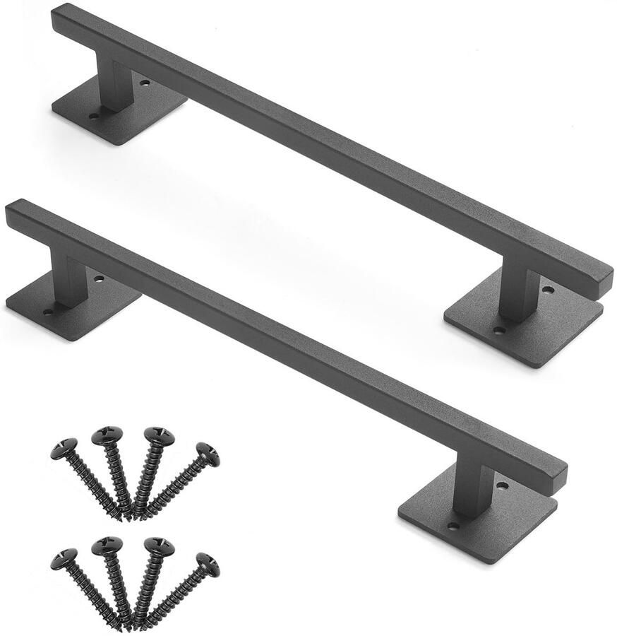 Stunq Set van 2 zwarte deurhendels van staal voor binnen en buiten