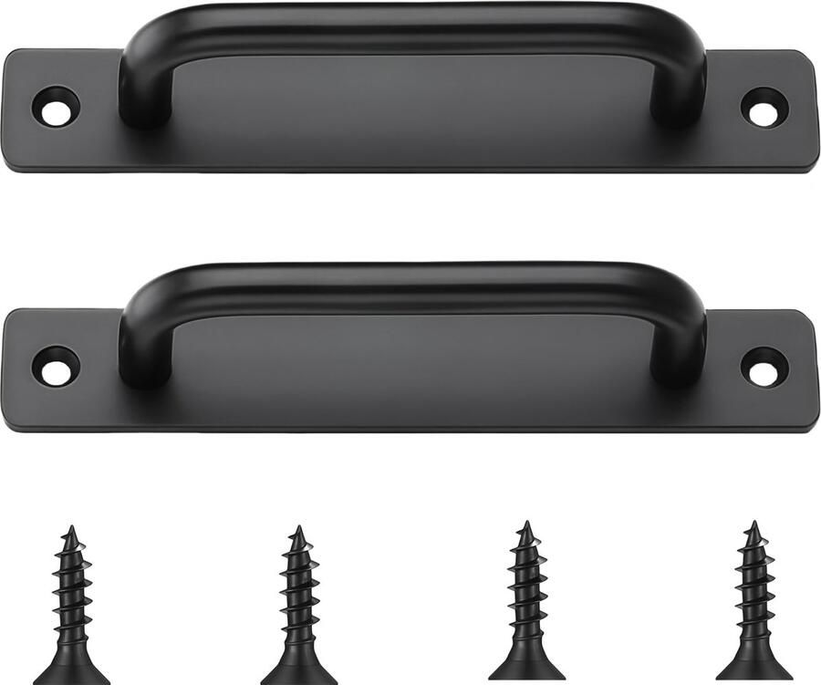 Stunq Set van 2 zwarte roestvrijstalen schuifdeurgrepen voor binnen en buiten