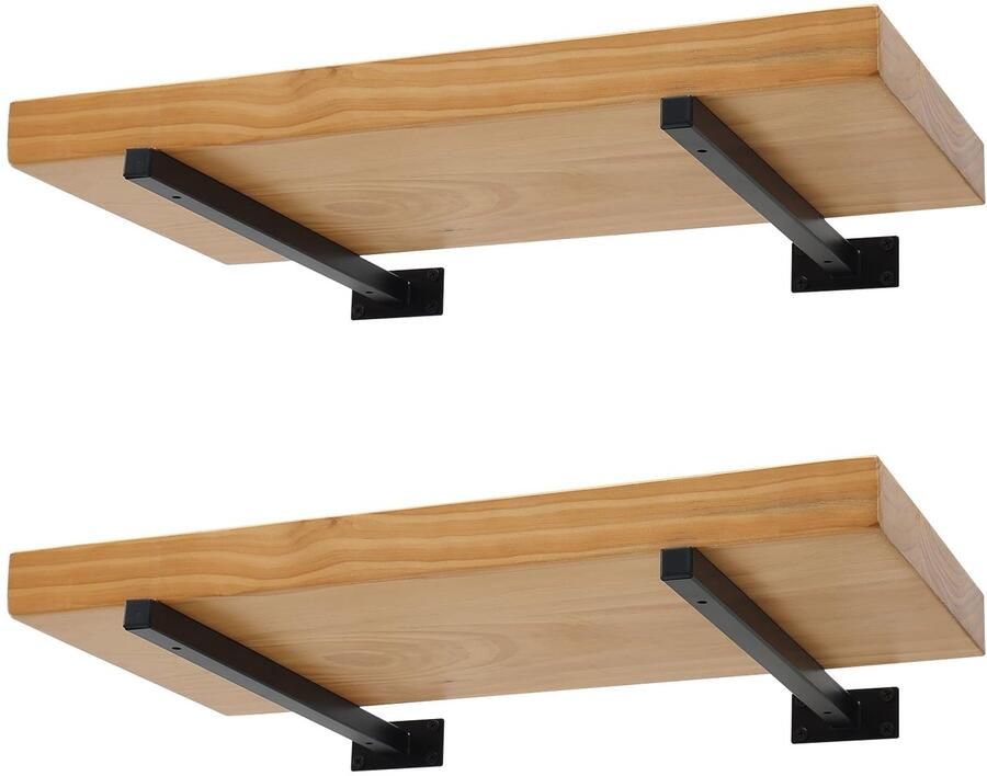 Stunq Set van 4 metalen plankdragers voor zwevende wandplanken in huis en kantoor