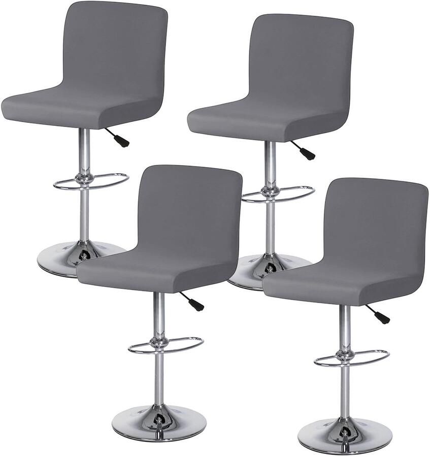 Stunq Set van 4 rekbare en ademende stoelhoezen voor barkrukken en eetkamerstoelen