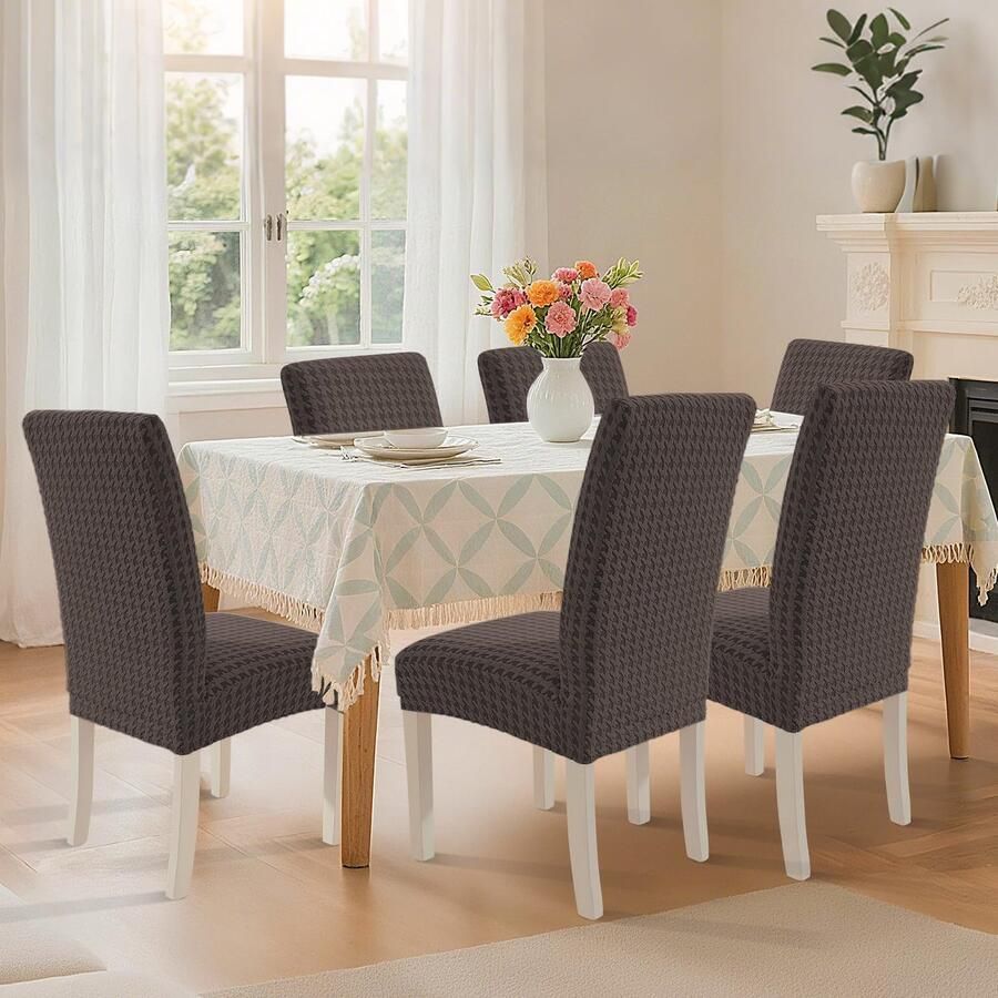 Stunq Set van 6 elastische en wasbare stoelhoezen voor toepassingen