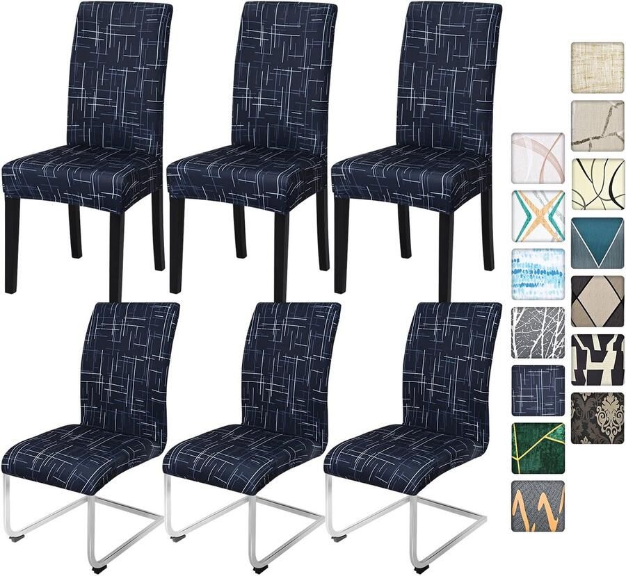 Stunq Set van 6 Elastische Stoelhoezen voor Eetkamerstoelen en Banketten
