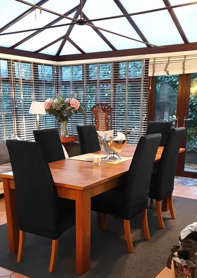 Stunq Set van 6 elastische stoelhoezen voor eetkamerstoelen gemakkelijk wasbaar