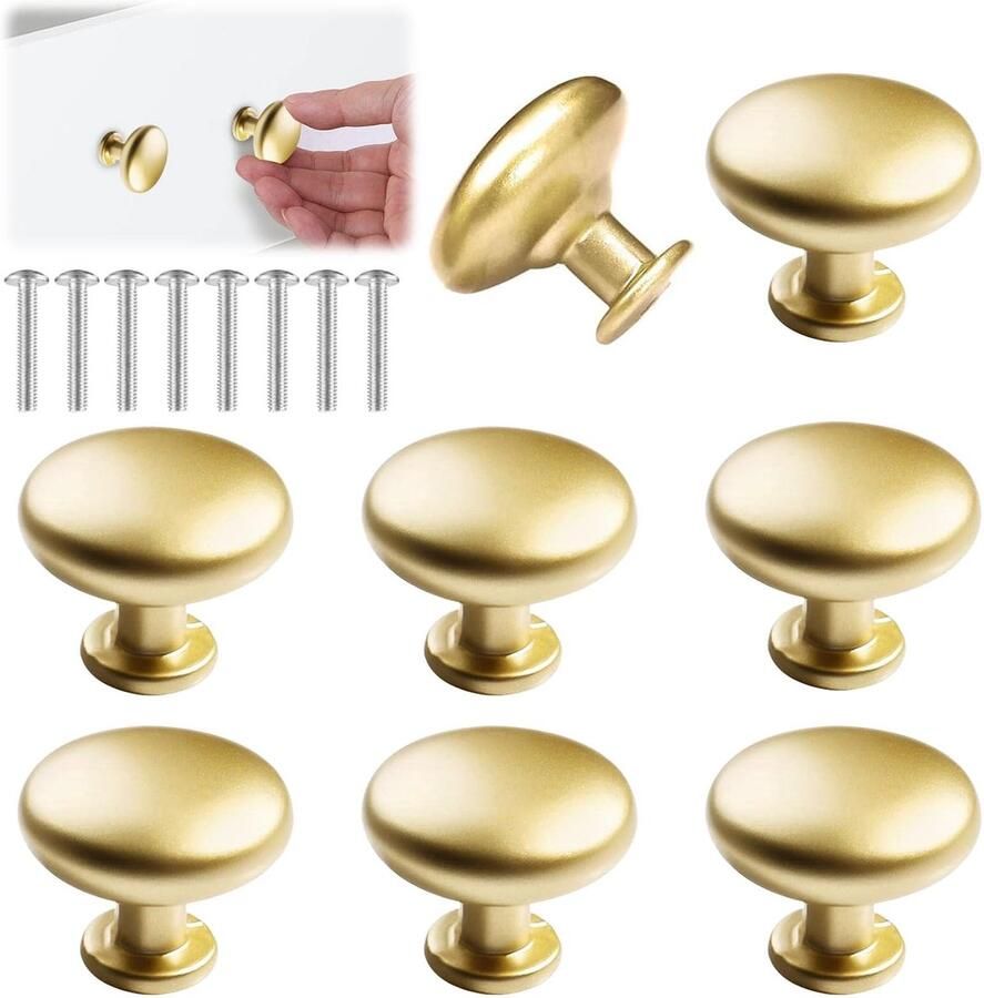 Stunq Set van 8 antieke ronde meubelknoppen voor keuken en slaapkamer