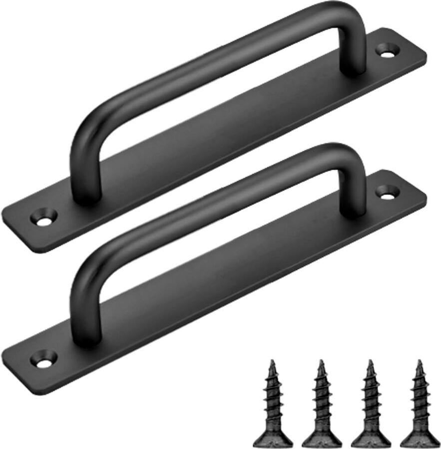 Stunq Set van twee multifunctionele zwarte schuifdeurgrepen voor binnen- en buitengebruik Zwart