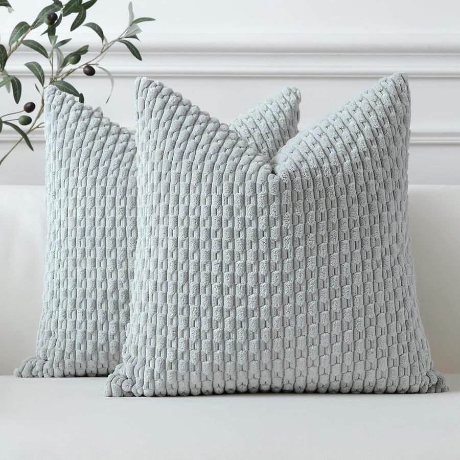 Stunq Set van twee stijlvolle corduroy kussenhoezen voor bank en slaapkamer