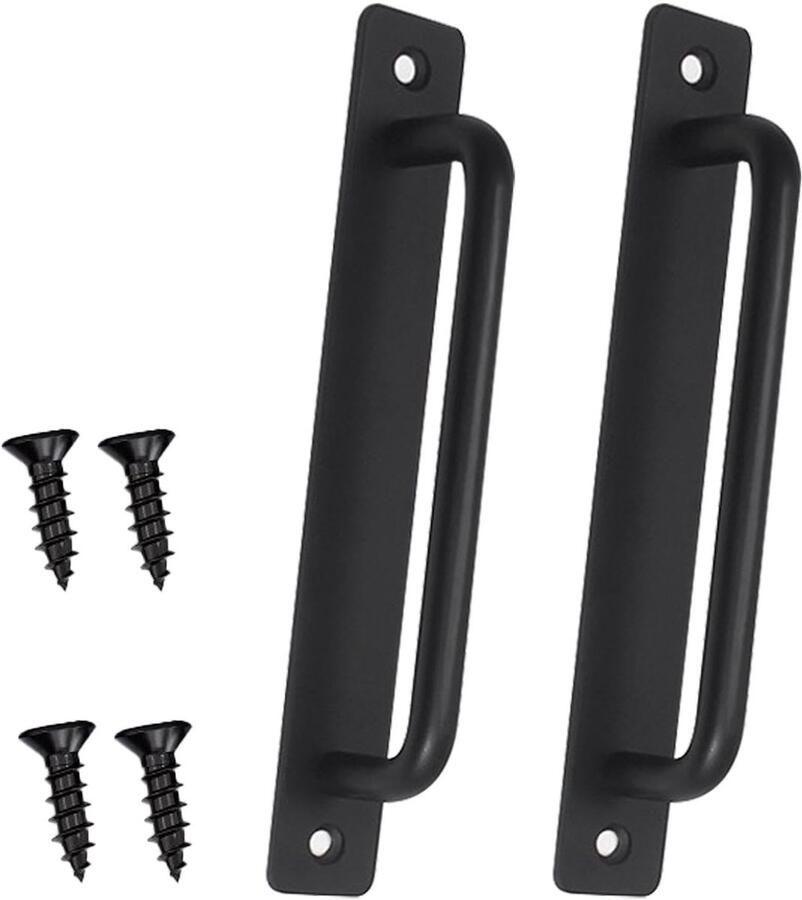 Stunq Set van twee stijlvolle roestvrijstalen zwarte deurgrepen voor schuifdeuren