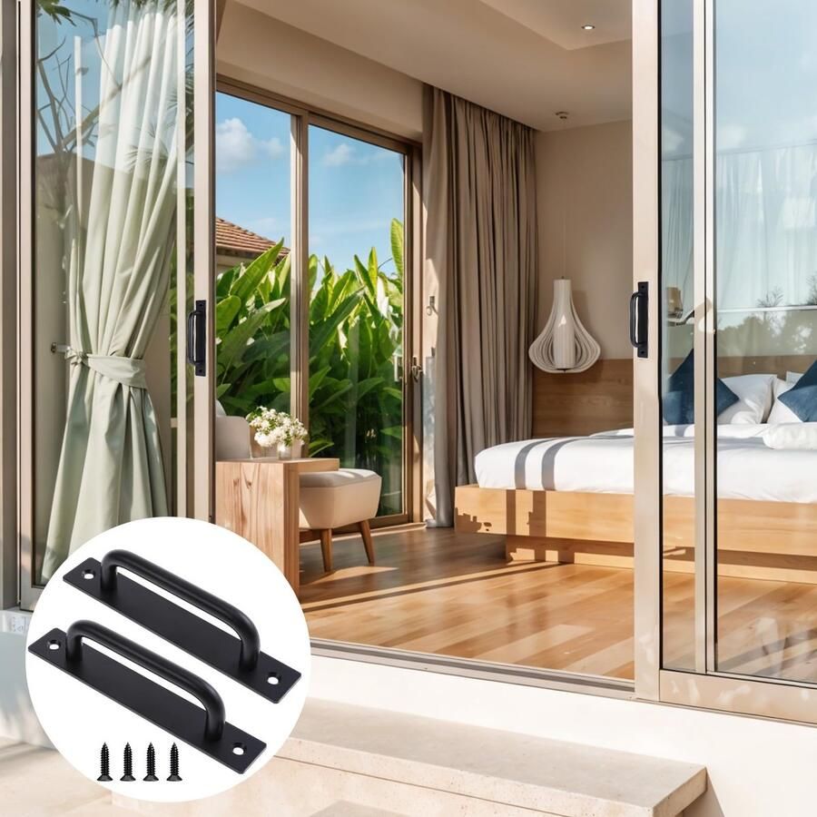 Stunq Set van twee zwarte handgrepen voor schuifdeuren en kasten