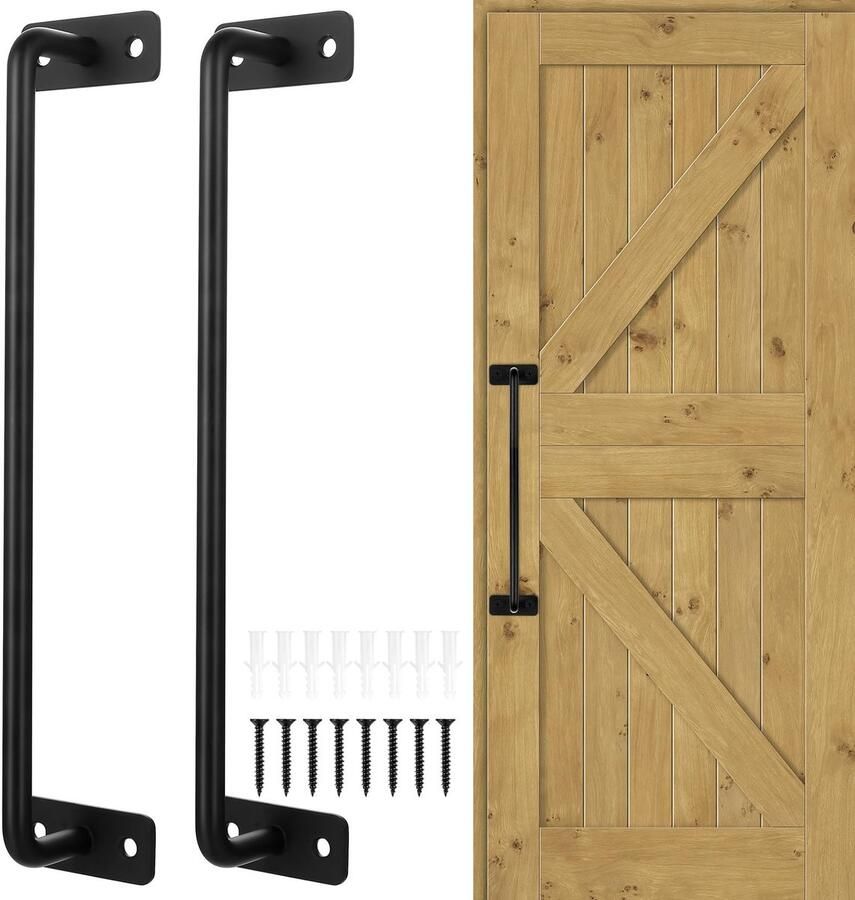 Stunq Set van twee zwarte schuifdeurgrepen voor veelzijdig gebruik binnen en buiten