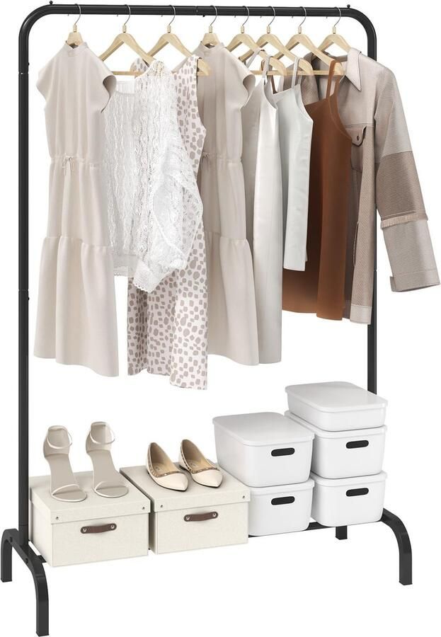 Stunq Stabiel kledingrek met extra legplank voor veelzijdige opslagoplossingen