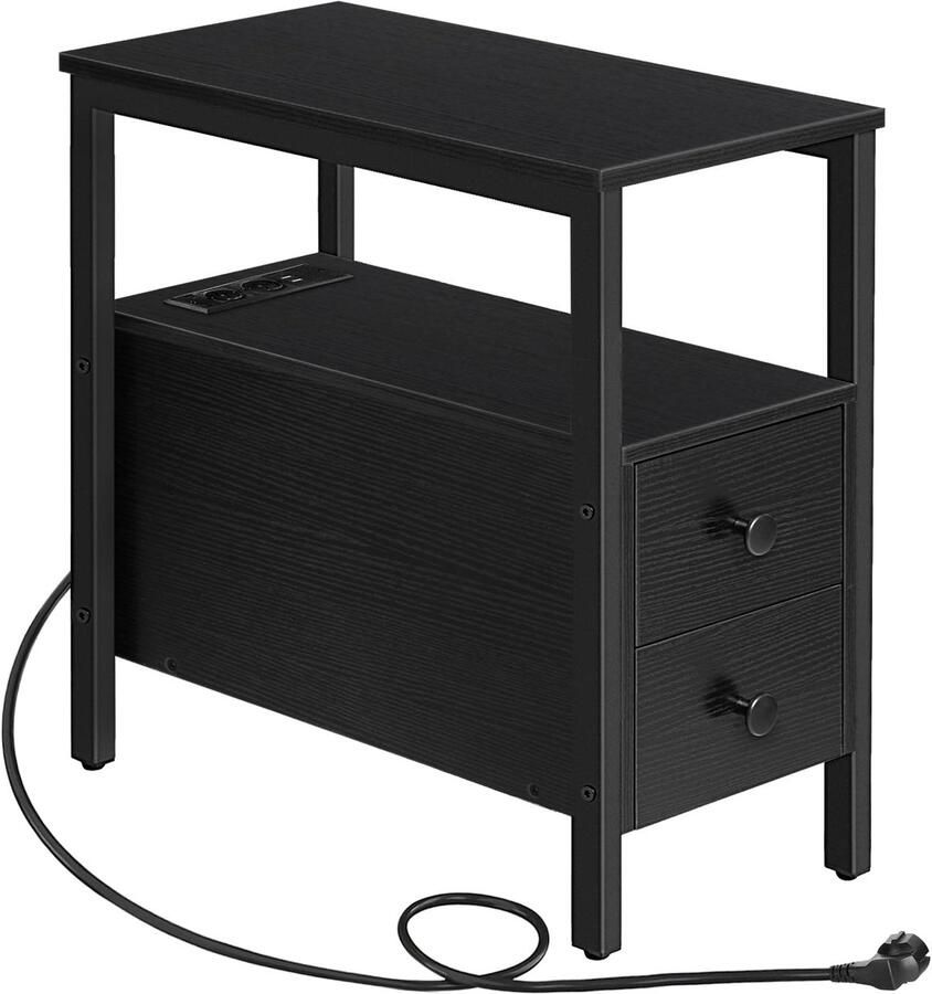 Stunq Stijlvolle bijzettafel met ingebouwd laadstation en ruime opbergladen