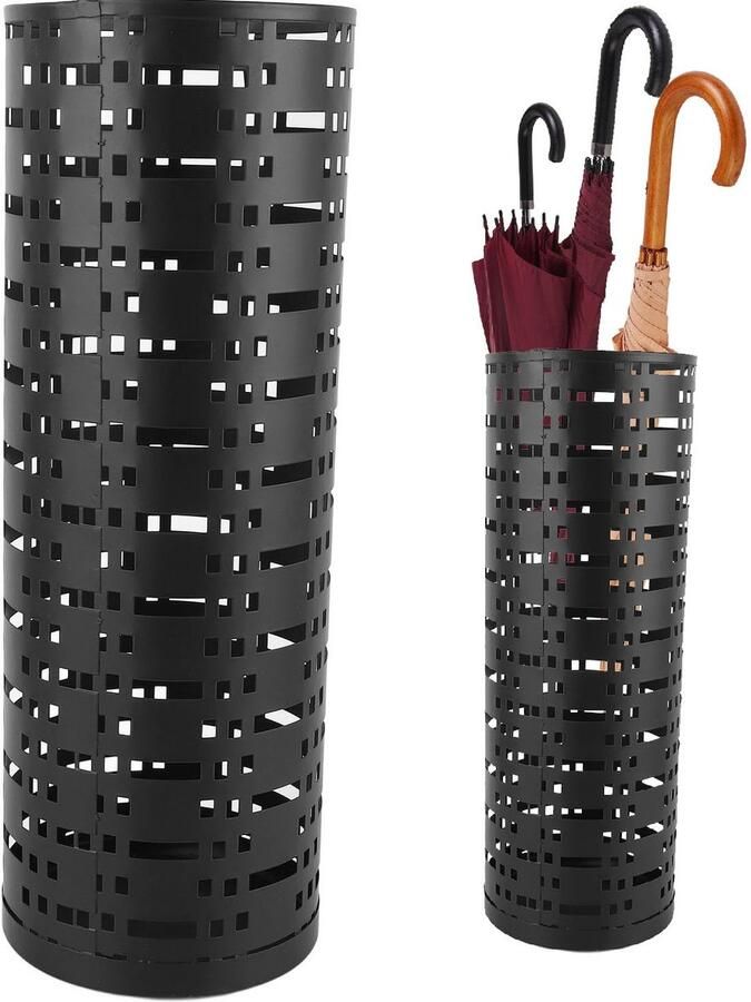 Stunq Stijlvolle metalen parapluhouder voor entree met hol ontwerp en compact formaat