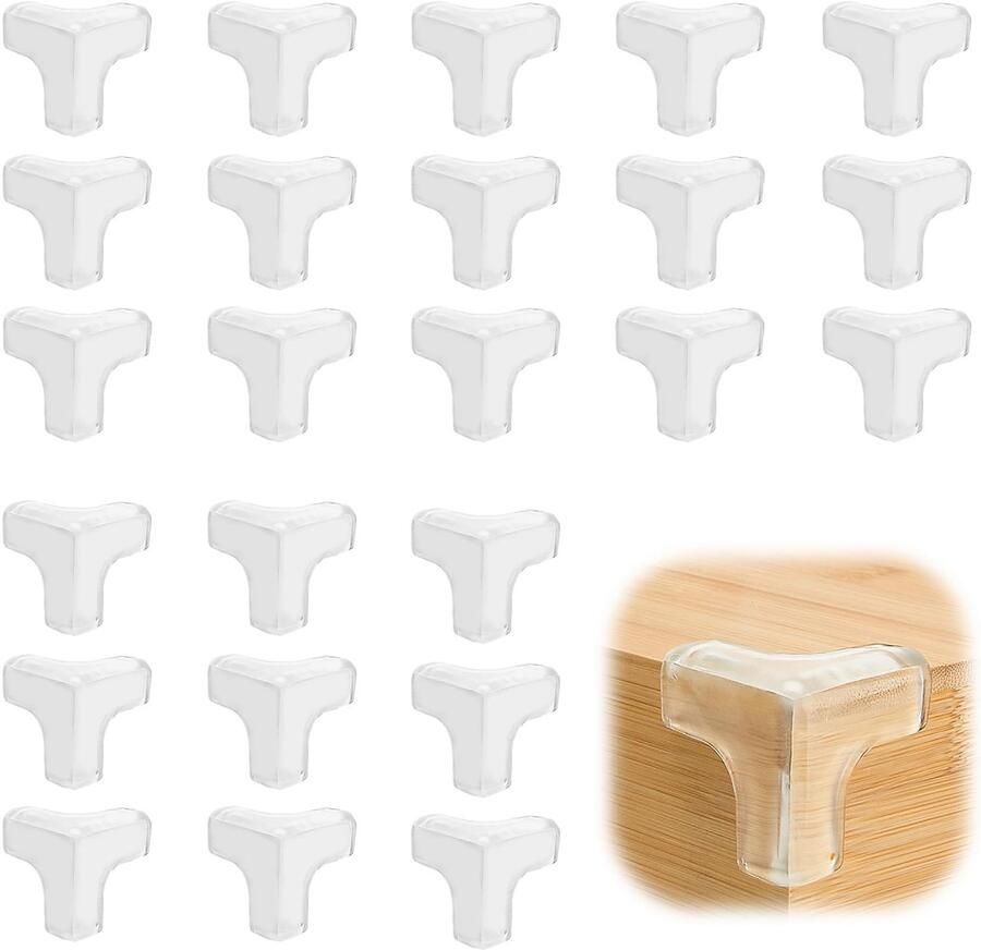 Stunq Transparante siliconen hoekbeschermers voor meubels met zelfklevende montage 24 stuks