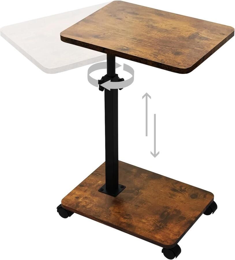 Stunq Verstelbare en verrijdbare bijzettafel voor woonkamer en slaapkamer