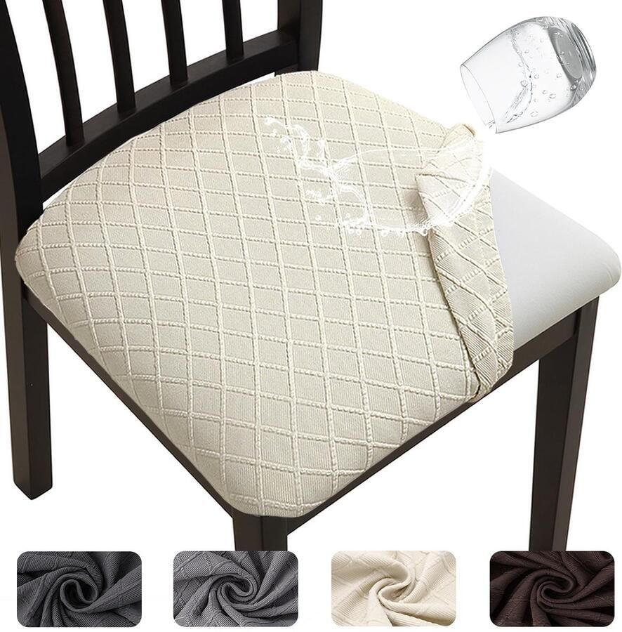 Stunq Waterdichte en elastische stoelhoezen 48 x 48 x 8 cm set van vier voor gelegenheden