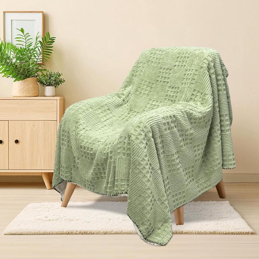 Stunq Zachte en ademende wafelpiqué deken voor bed en bank 100x150 cm