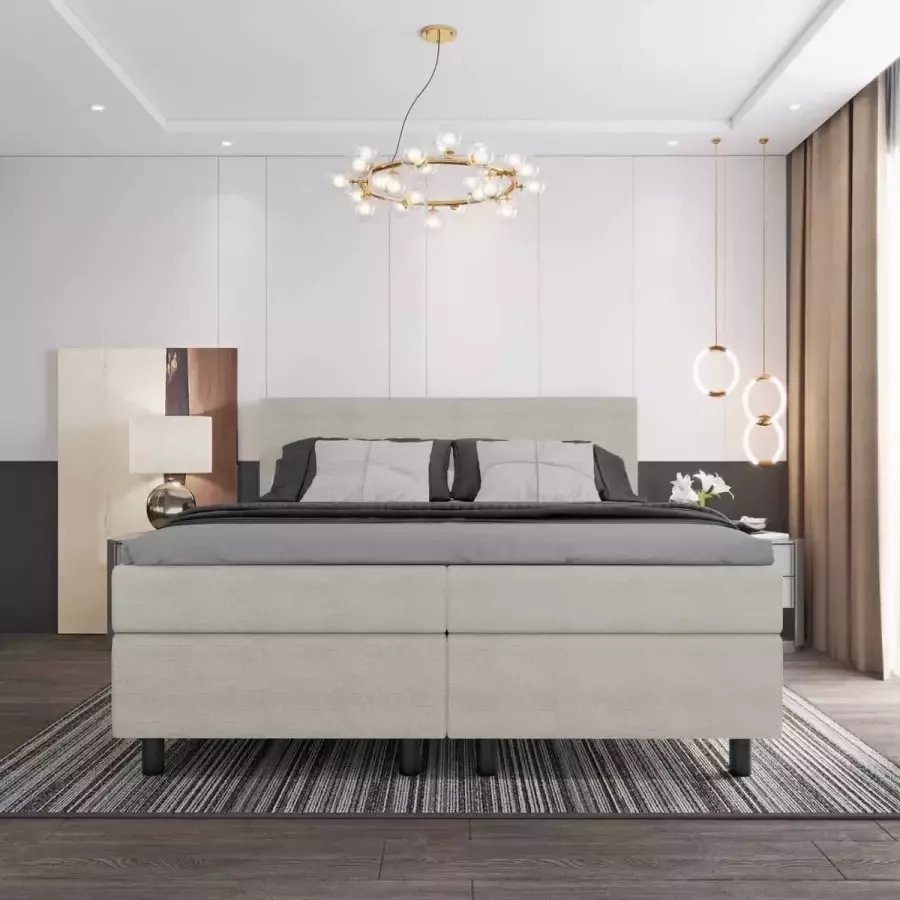 Stuntbed.nl Boxspring 160x200 2-Persoons Boxspring Delta Plus Crème