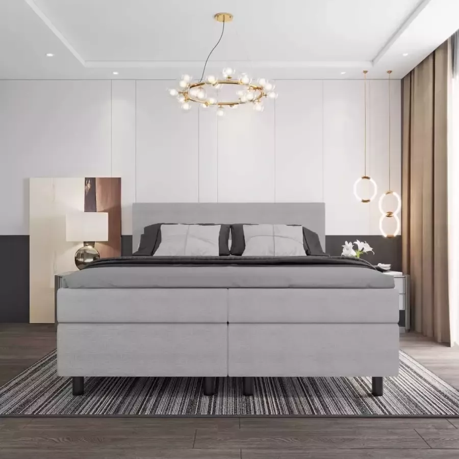 Stuntbed.nl Boxspring 160x200 2-Persoons Boxspring Delta Plus Grijs