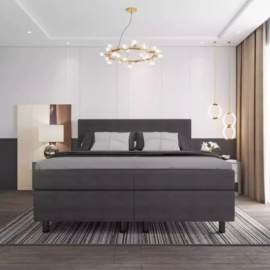 Stuntbed.nl Boxspring 180x200 2-Persoons Boxspring Delta Plus Zwart