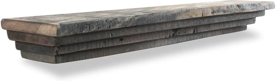 Style'nature Houten wandplank zwevend 60cm gerecycled oud hout Zwevende Muurplank rustiek landelijk