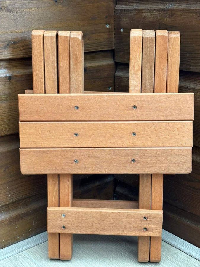 Stylewood STYLWOOD-Handige Inklapbare Houten Krukje Ruimtebesparend Voor Tuin en Camping Terras