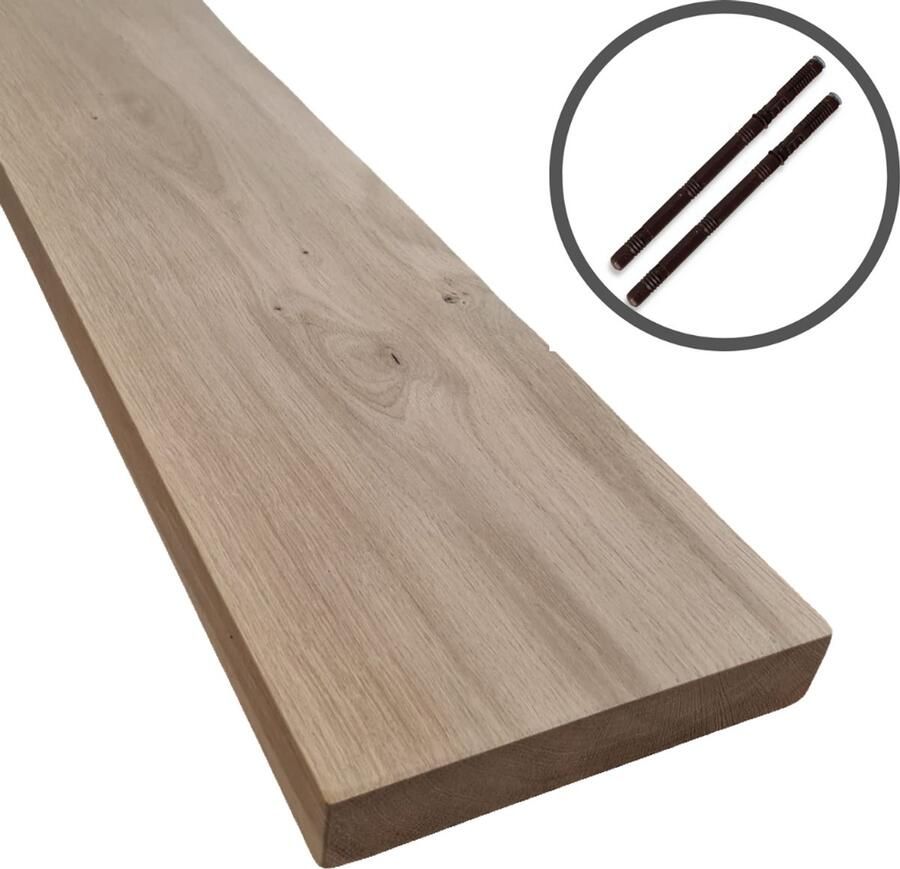 Stylingathome Wandplank Rustiek Eiken 120x22cm Dikte 42mm Massief Eiken