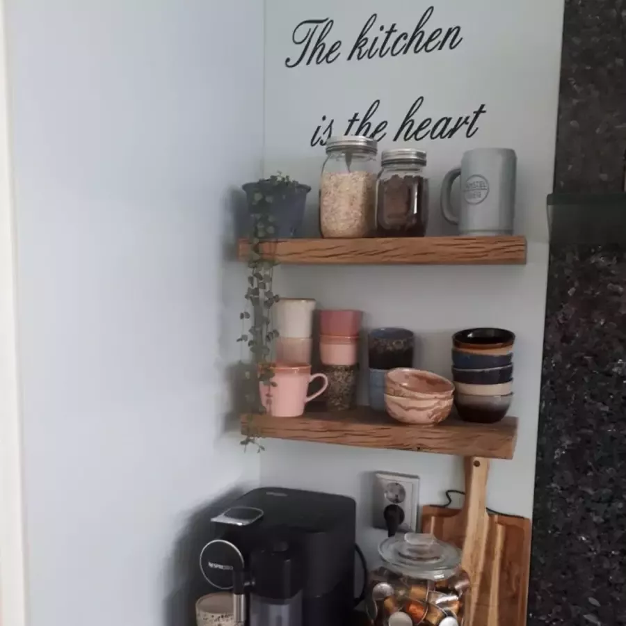 Stylingathome Wagonplank Wandplank Zwevend Eiken – Geschaafd -Echt oud Eiken 2 st. Gaten voorgeboord – Incl. 2 st. Blinde plankdragers Boekenplank Blinde bevestiging Boekenplank 60x17x4cm