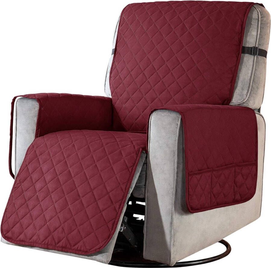 Subrtex Luxe fauteuilhoes fauteuilbeschermer stoelbeschermer grote stoelbeschermer wasbaar Bordeaux klein