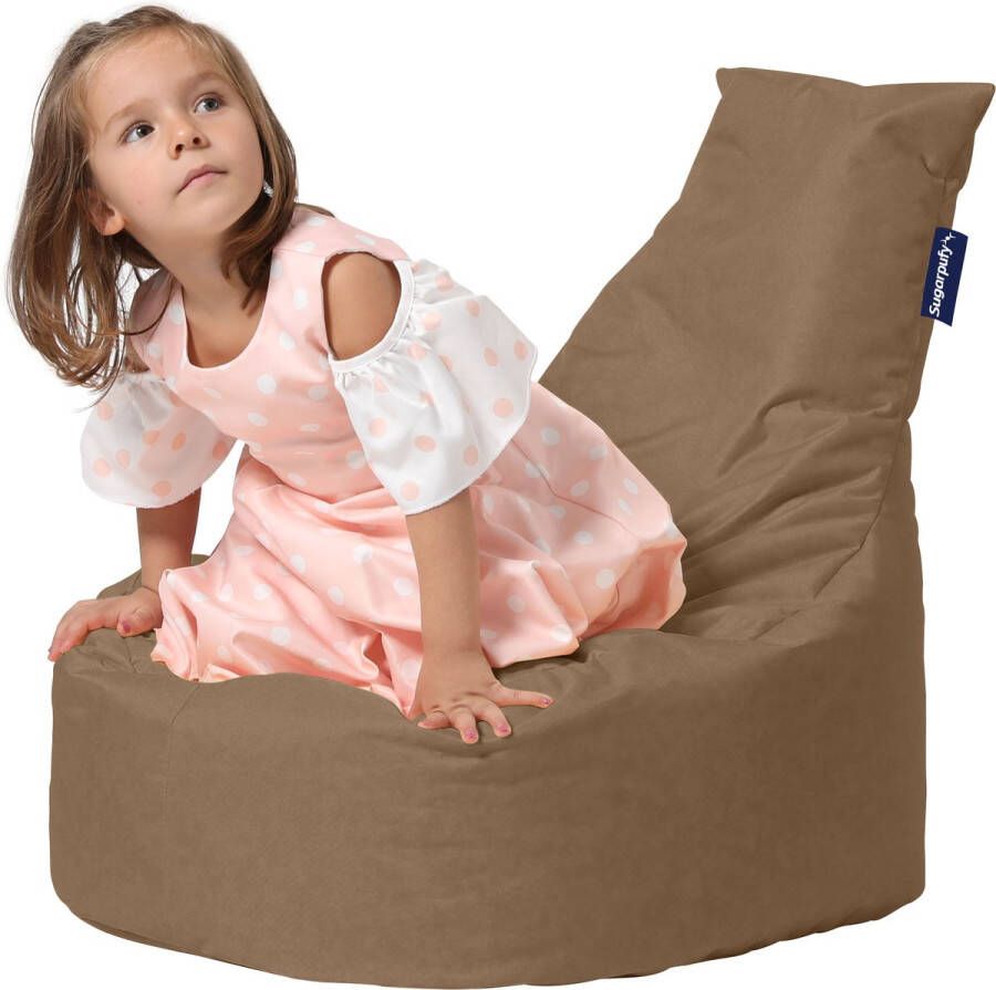 Gamer Zitzak voor Kinderen Waterafstotend Geschikt voor Binnen en Buiten Compleet Zitzak Mokka Bruin