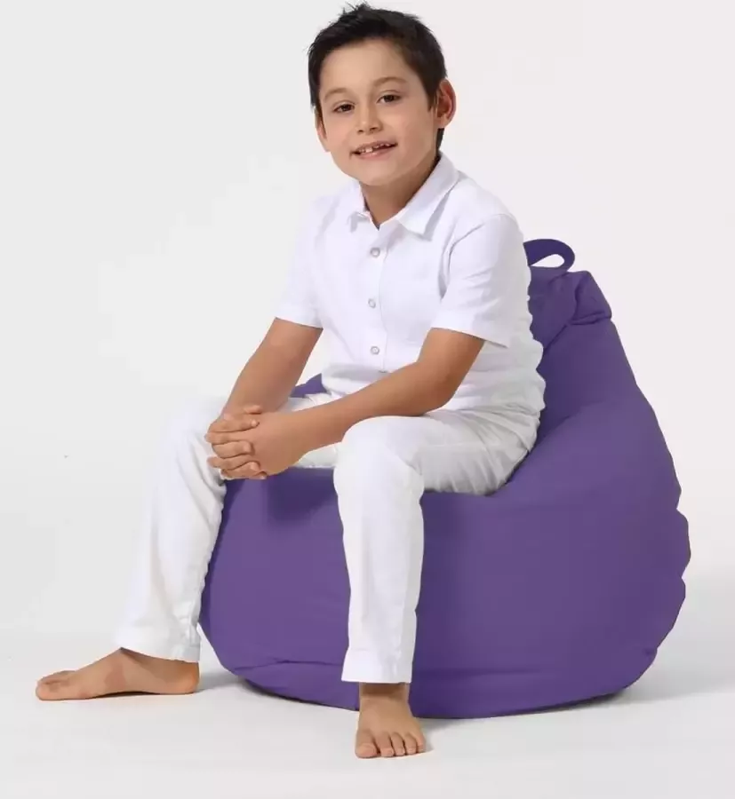 Xoft Living Kids Pear Zitzak Kinder Zitzakken Waterafstotend Paars Kinderzetel Zitzak Kind Speelkamer-Duurzaam Binnen & Buiten Zitzak