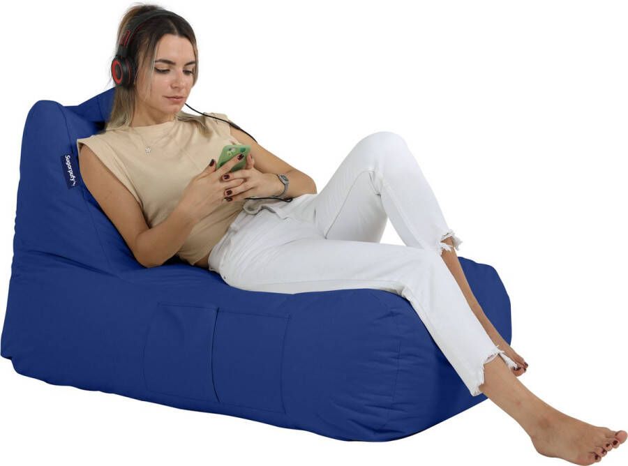Sugarpufy Trendy Zitzak Lounge kussen Bean Bag Zitzakstoel Blauw met Vulling Volwassenen & Kinderen