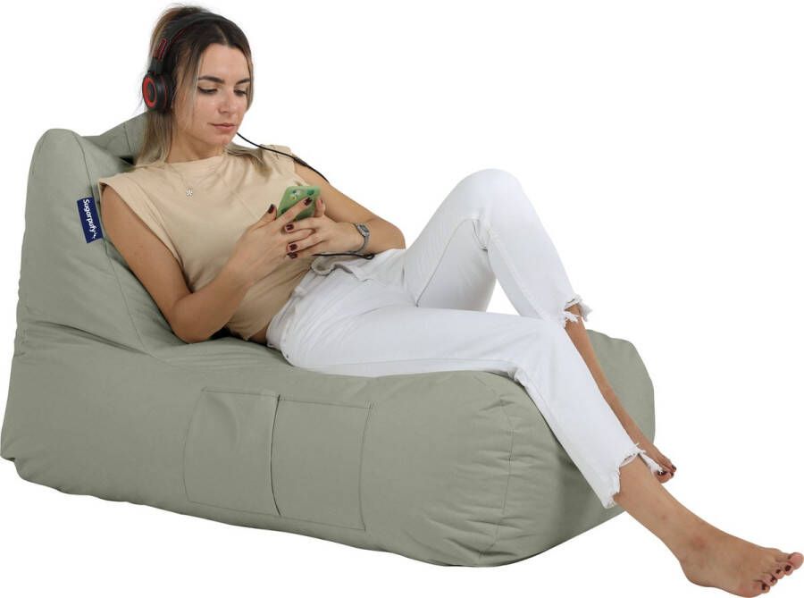 Sugarpufy Trendy Zitzak Lounge kussen Bean Bag Zitzakstoel Grijs met Vulling Volwassenen & Kinderen