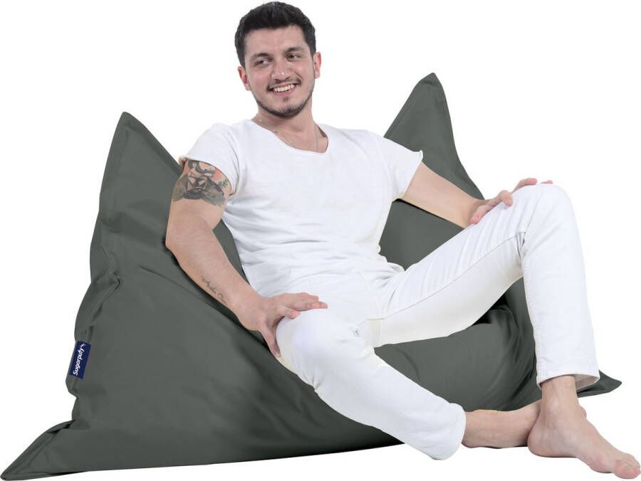 Grote Kussen Zitzak Zitkussen 100x150 Fatboy Volwassenen & Kinderen Binnenshuis Buitenshuis-Antraciet - Foto 2