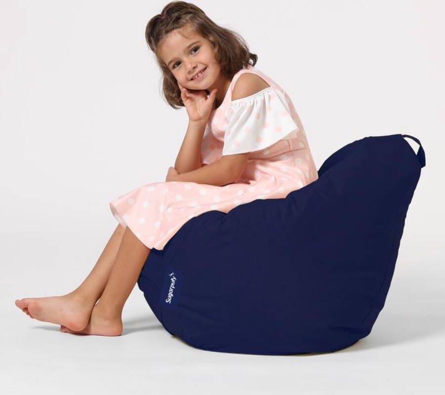 Xoft Living Kids Pear Zitzak Kinder Zitzakken Waterafstotend Donker Blauw Kinderzetel Zitzak Kind Speelkamer-Duurzaam Binnen & Buiten Zitzak - Foto 2