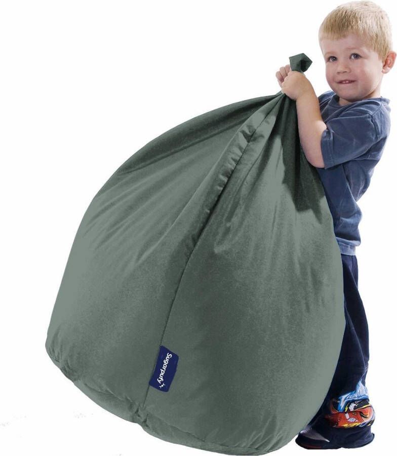 Xoft Living Kids Pear Zitzak Kinder Zitzakken Waterafstotend Grijs Kinderzetel Zitzak Kind Speelkamer-Duurzaam Binnen & Buiten Zitzak - Foto 2