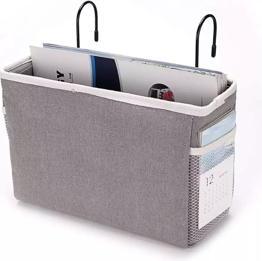 SUMNACON Nachtkastje hangende opslag bedzakken manden slaapzaal bed organizer caddy desktop opbergrek voor thuis kantoor school slaapzaal en stapelbed (grijs)