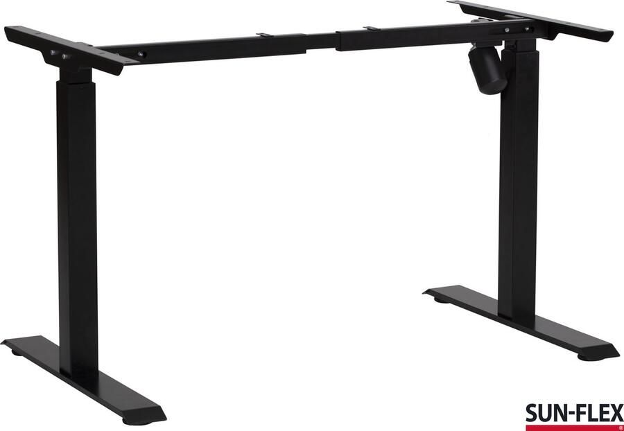 Sun-Flex DESKFRAME II zwart zit-sta tafel electrisch in hoogte verstelbaar van 70-118 cm Staal minder dan 30 dB draagvermogen 120 kg met memory master 5 jaar garantie Zweedse kwaliteit