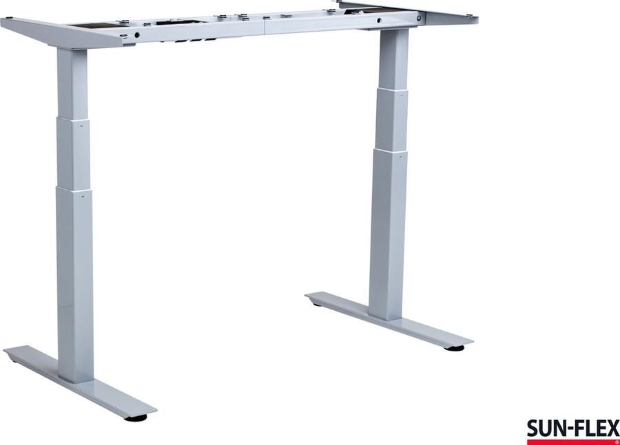 Sun-Flex DESKFRAME VI aluminium zit-sta tafel electrisch in hoogte verstelbaar van 60-126 cm Staal minder dan 30 dB draagvermogen 160 kg met memory master 5 jaar garantie Zweedse kwaliteit