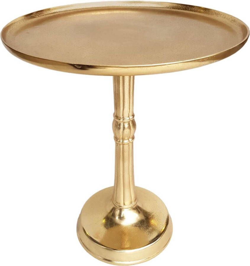 Sunfield bijzettafel metaal rond ø 44x52 cm decoratieve tafel Adlon goud met aluminium middenpoot