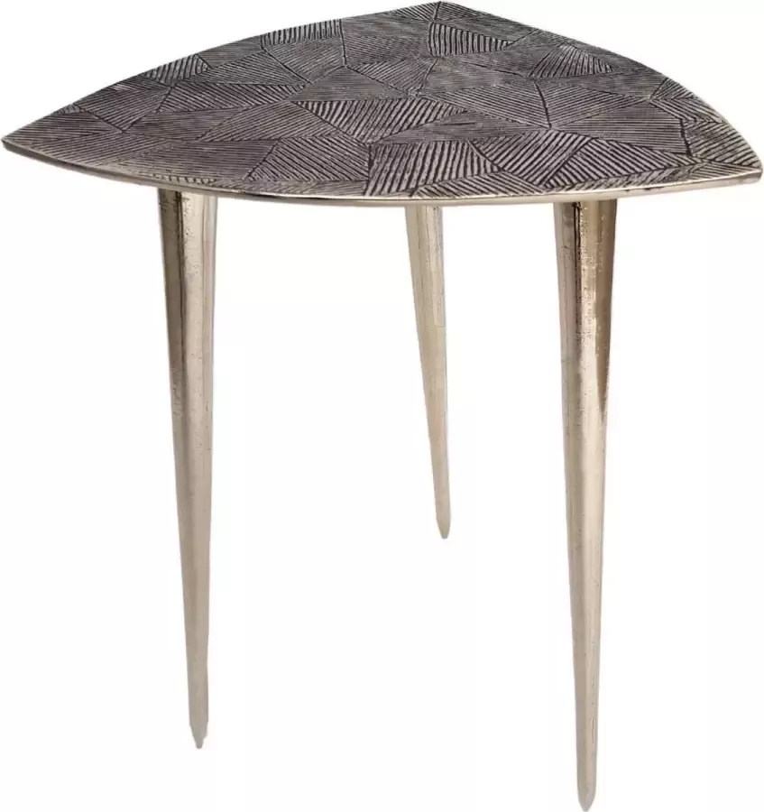 Sunfield bijzettafel metalen decoratietafel Alster 35x46x35 cm driehoekig klassiek design aluminium goud