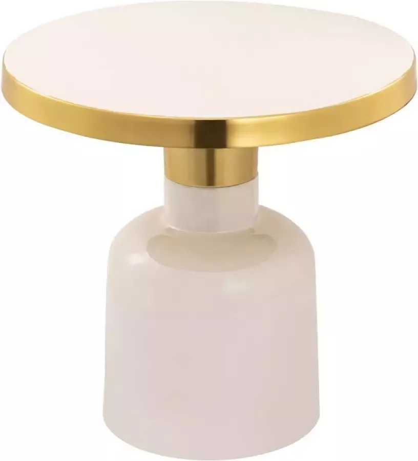 Sunfield bijzettafel rond ø 45 Hoogte 45 cm Decoratieve tafel Hippe Glam tafel metaal Beige Goud