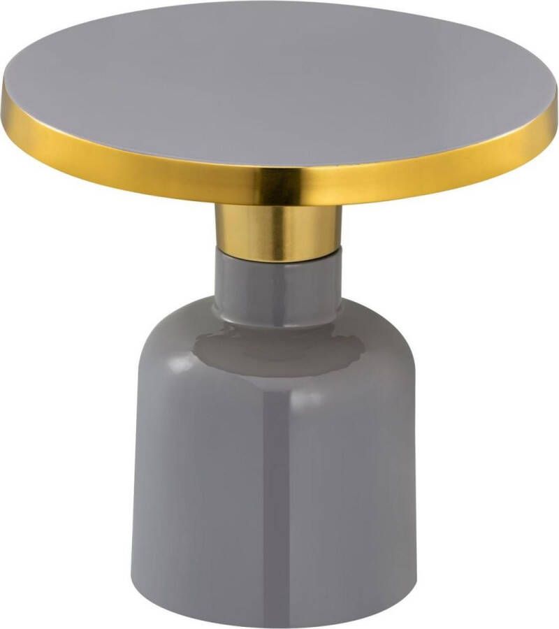 Sunfield bijzettafel rond ø 45 Hoogte 45 cm Decoratieve tafel Hippe Glam tafel metaal Grijs Goud