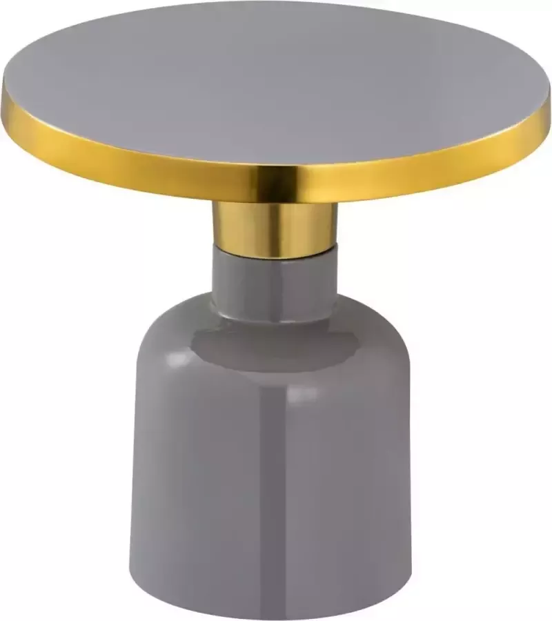 Sunfield bijzettafel rond ø 45 Hoogte 45 cm Decoratieve tafel Hippe Glam tafel metaal Grijs Goud