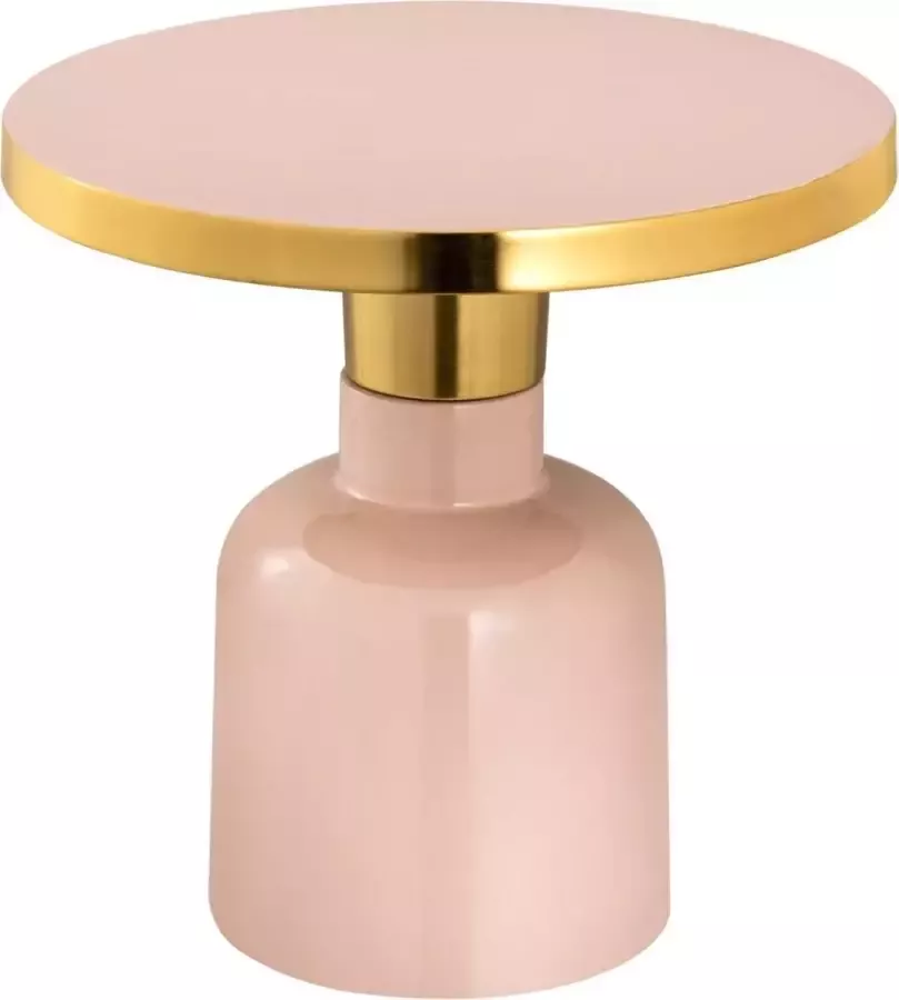 Sunfield bijzettafel rond ø 45 Hoogte 45 cm Decoratieve tafel Hippe Glam tafel metaal Roze Goud